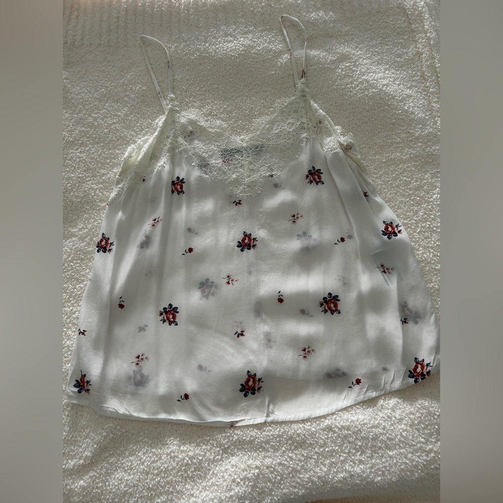 Abercrombie & Fitch Cream Lace Detail Camisole Top Size Small